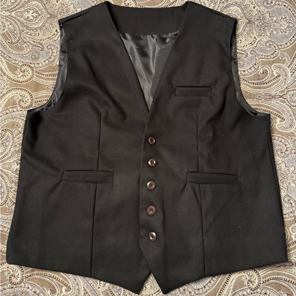Classic Black Button-Up Vest